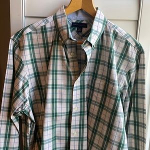 Banana Republic green plaid l/s shirt L